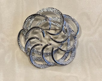 Large Silver Tone Brooch