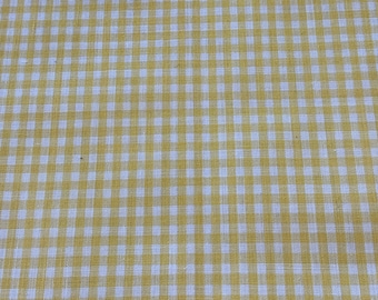 Yellow Gingham Checked Cotton Fabric
