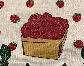 1980’s Lillian Vernon Raspberry Theme Cotton Tea Towel