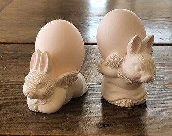 2 Hallmark Easter Bunny Angel Egg Cups