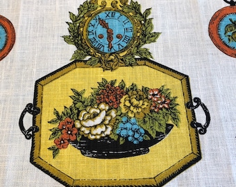 1970’s Early American Colonial Theme Linen Tea Towel