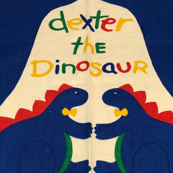 Dexter The Dinosaur Cotton Fabric Panel