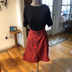 Red and Black Cotton Apron