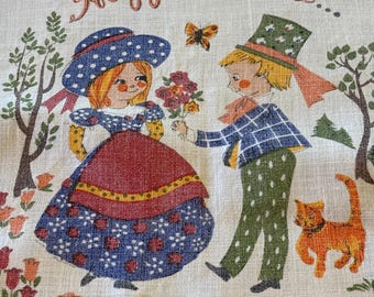 1980 Cotton Calendar Tea Towel