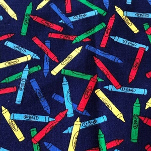 Crayon Theme  Cotton Fabric