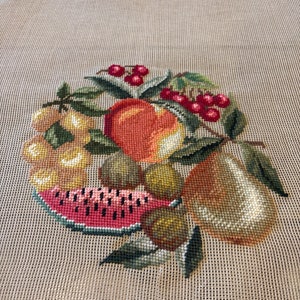 Vintage Wicker Imports Needlepoint Tapestry Canvas