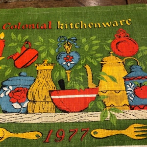 1977 Ręcznik z kalendarzem tematycznym Colonial Kitchenware