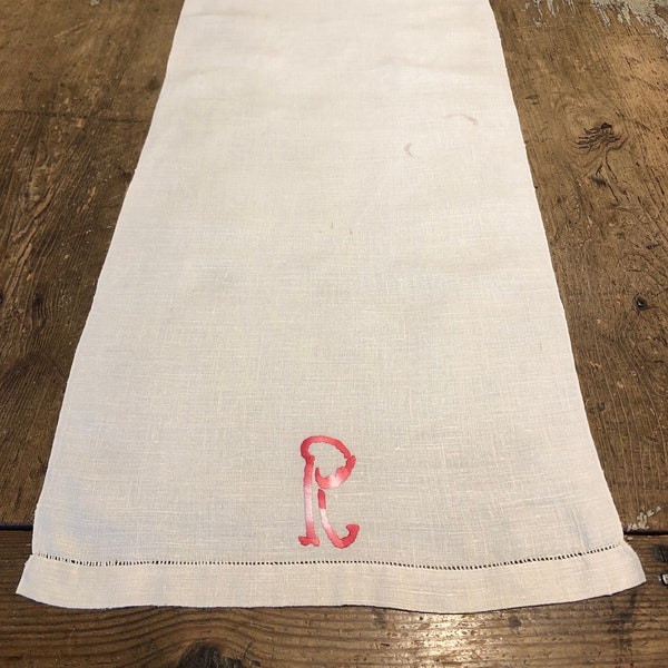 Linen Embroidered Dresser Scarf