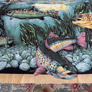 Trout Themed Wall Hanging Fabric Panel