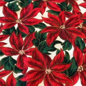 Poinsettia Thème Tissu de coton