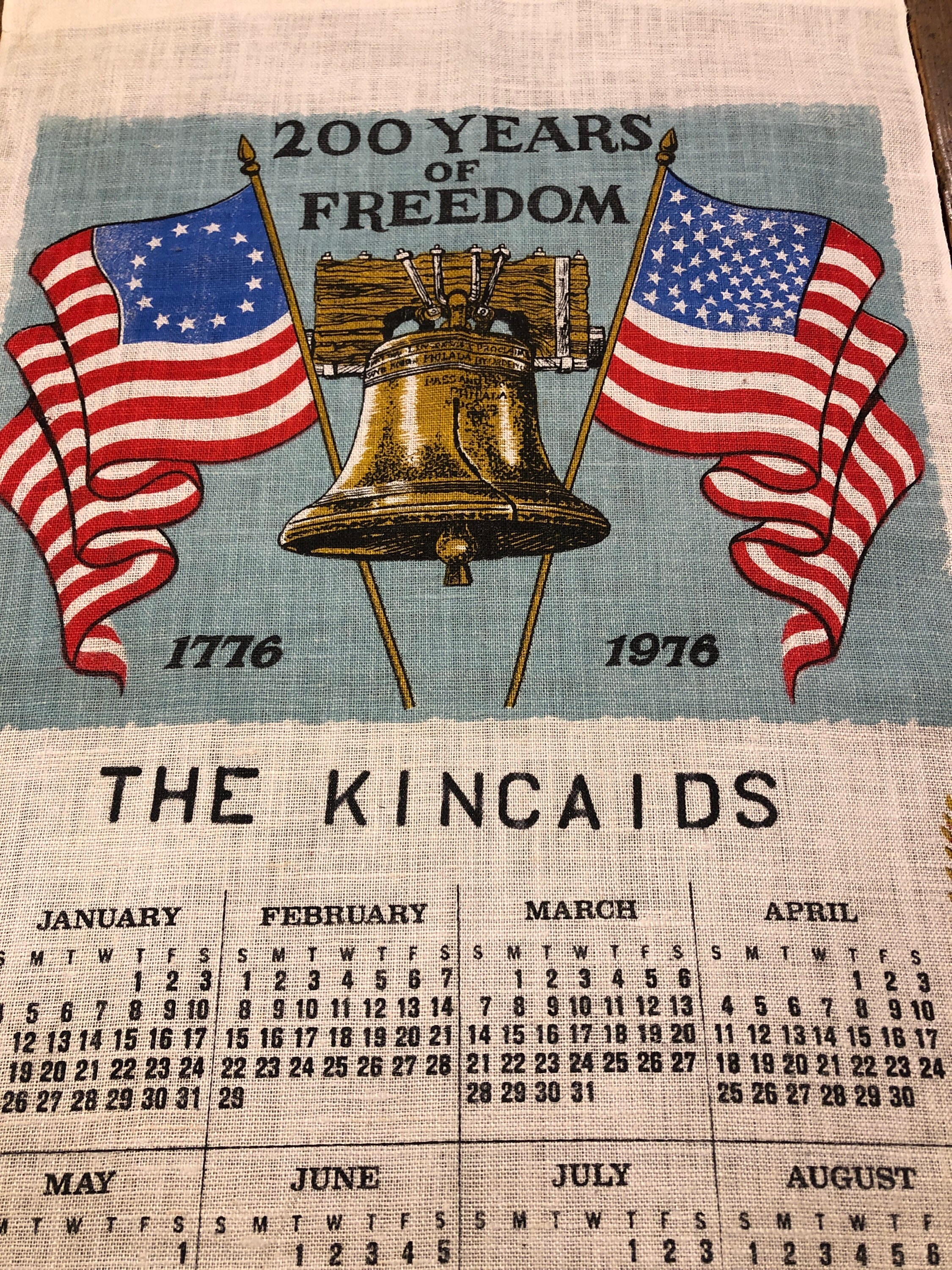 1976 Bicentennial Linen Calendar Tea Towel - Etsy