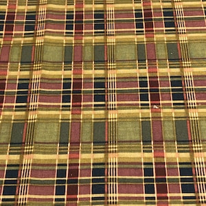 Marcus Brothers Green Plaid Cotton Fabric