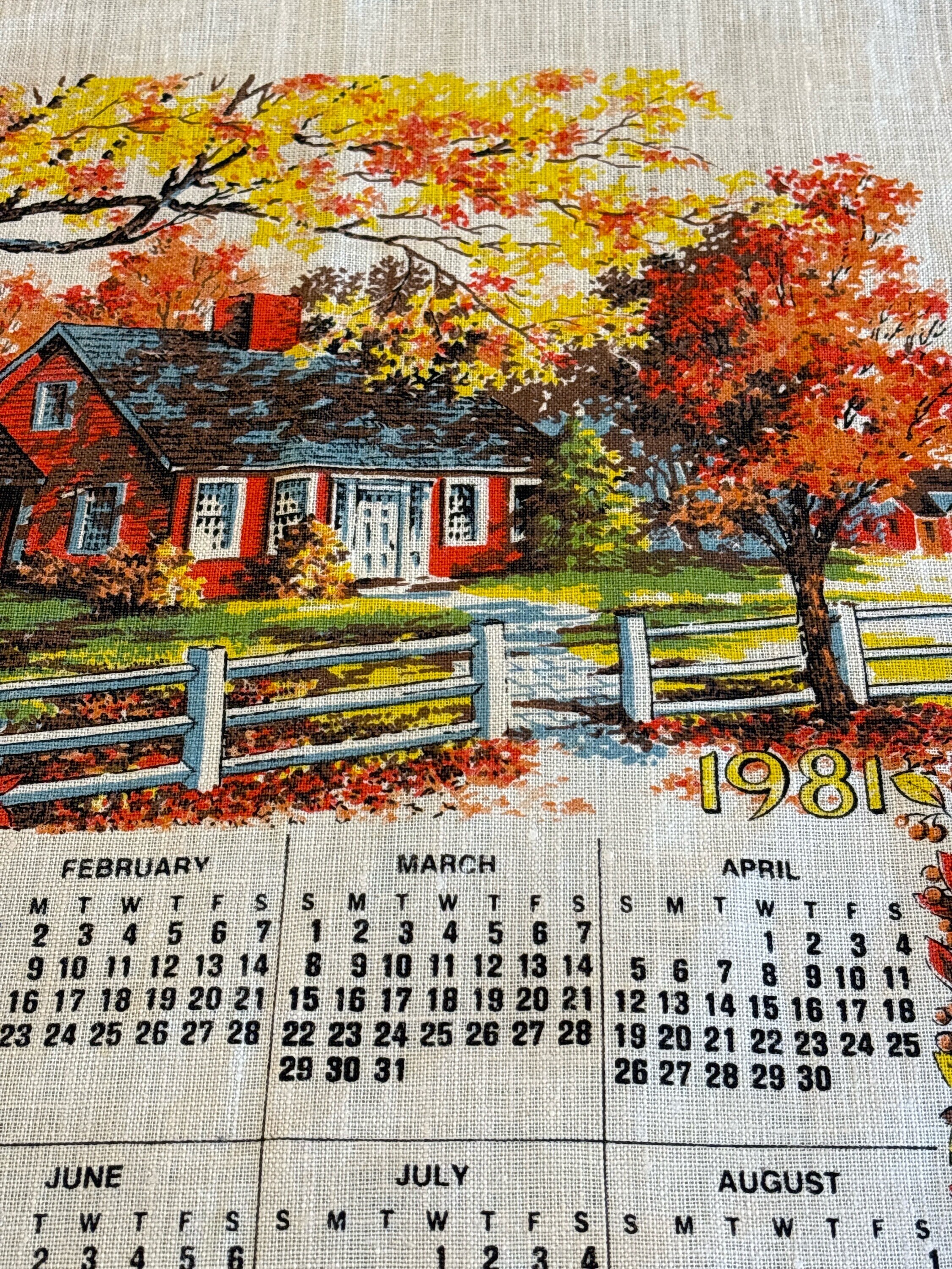 1981 Bless This House Linen Calendar Towel - Etsy