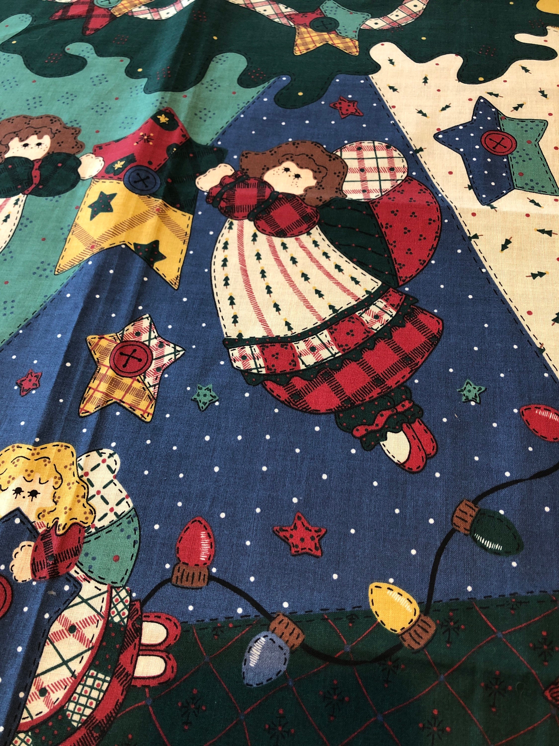 Cranston VIP Starlight Angel Christmas Tree Skirt Fabric Panel Etsy