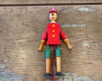 ヴィンテージピノキオ木製人形：コレクター向けフィギュア - Etsy 日本
