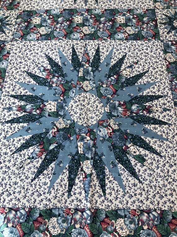 Star Quilt Pattern Wall Hanging Fabric Panel Etsy