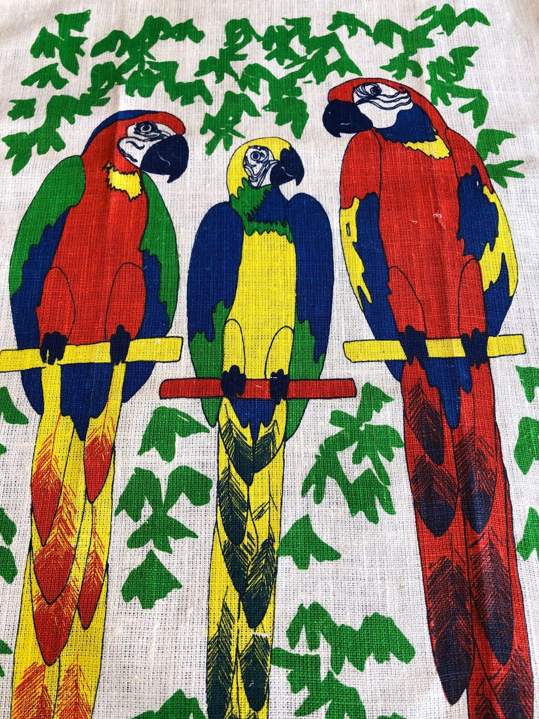 Steven Linens Stevens Linens Florida Macaw Linen Tea Towel - Etsy