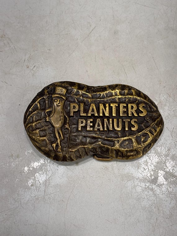 Planters Peanuts Brass Belt Buckle