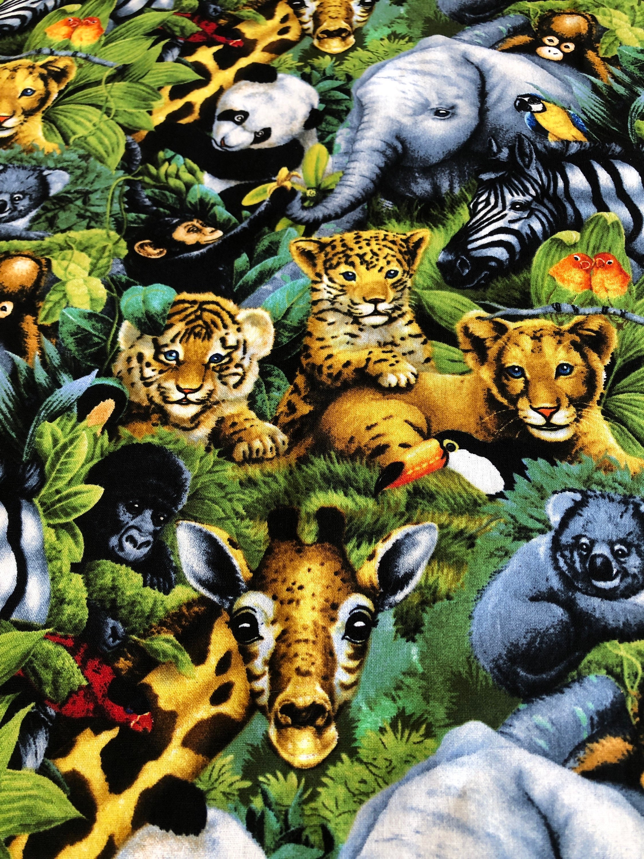 David Textiles Wild Animal Themed Cotton Fabric - Etsy