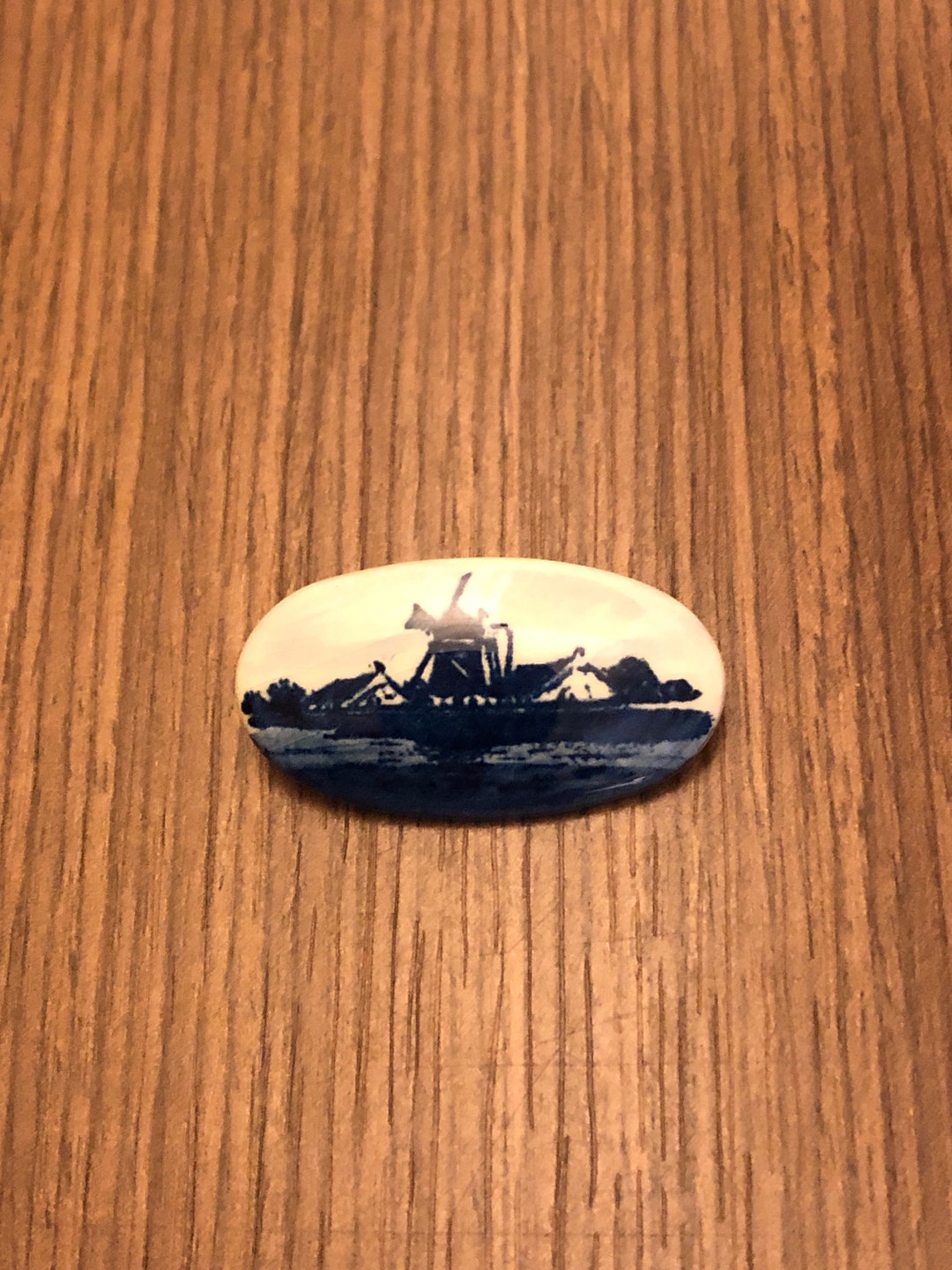 Vintage Dutch Windmill Porcelain Pin - Etsy