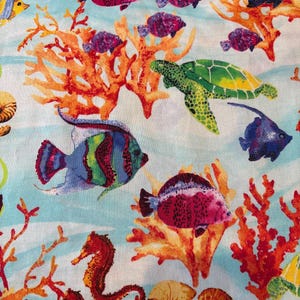 JOANN Tropical Fish Themed Cotton Print Fabric