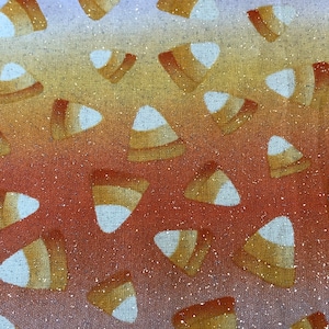Candy Corn Halloween Themed Cotton Fabric