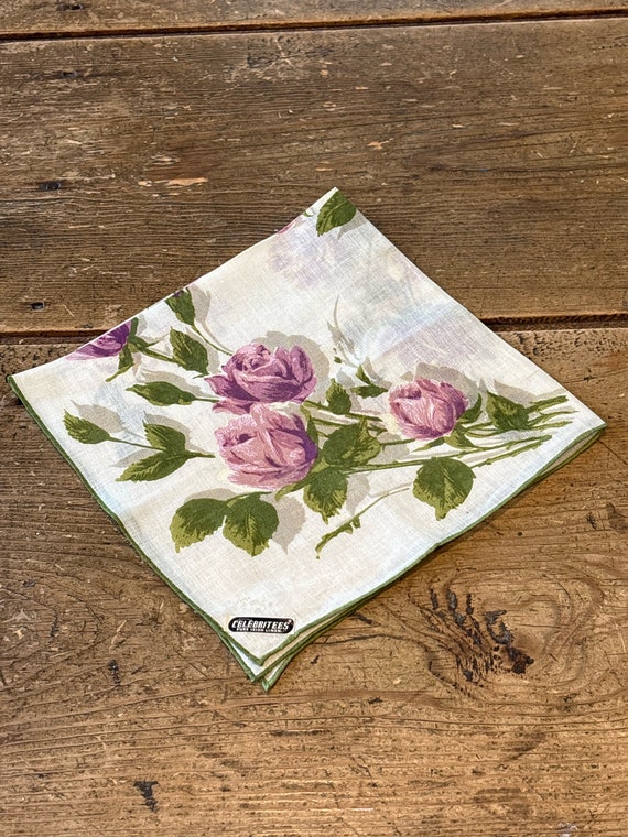 Celebritees Lavender Rose Themed Handkerchief