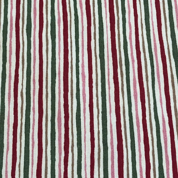 Aubrey Rose Stripe Cotton Fabric