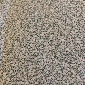 Moss Green Floral Theme Cotton Fabric
