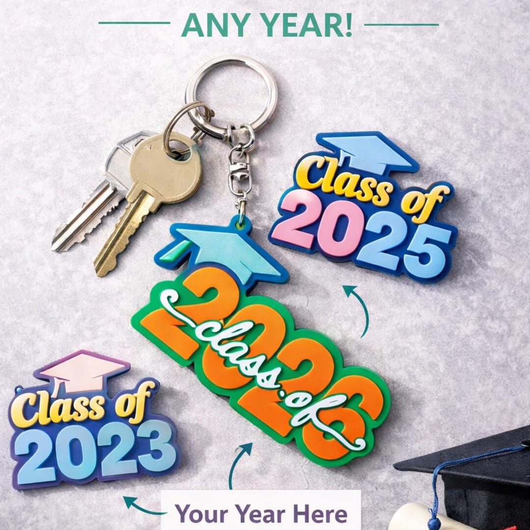 Keychain Class Gift 3D Printed Class of Keychain Custom Graduation Keychain Senior Gift - Etsy