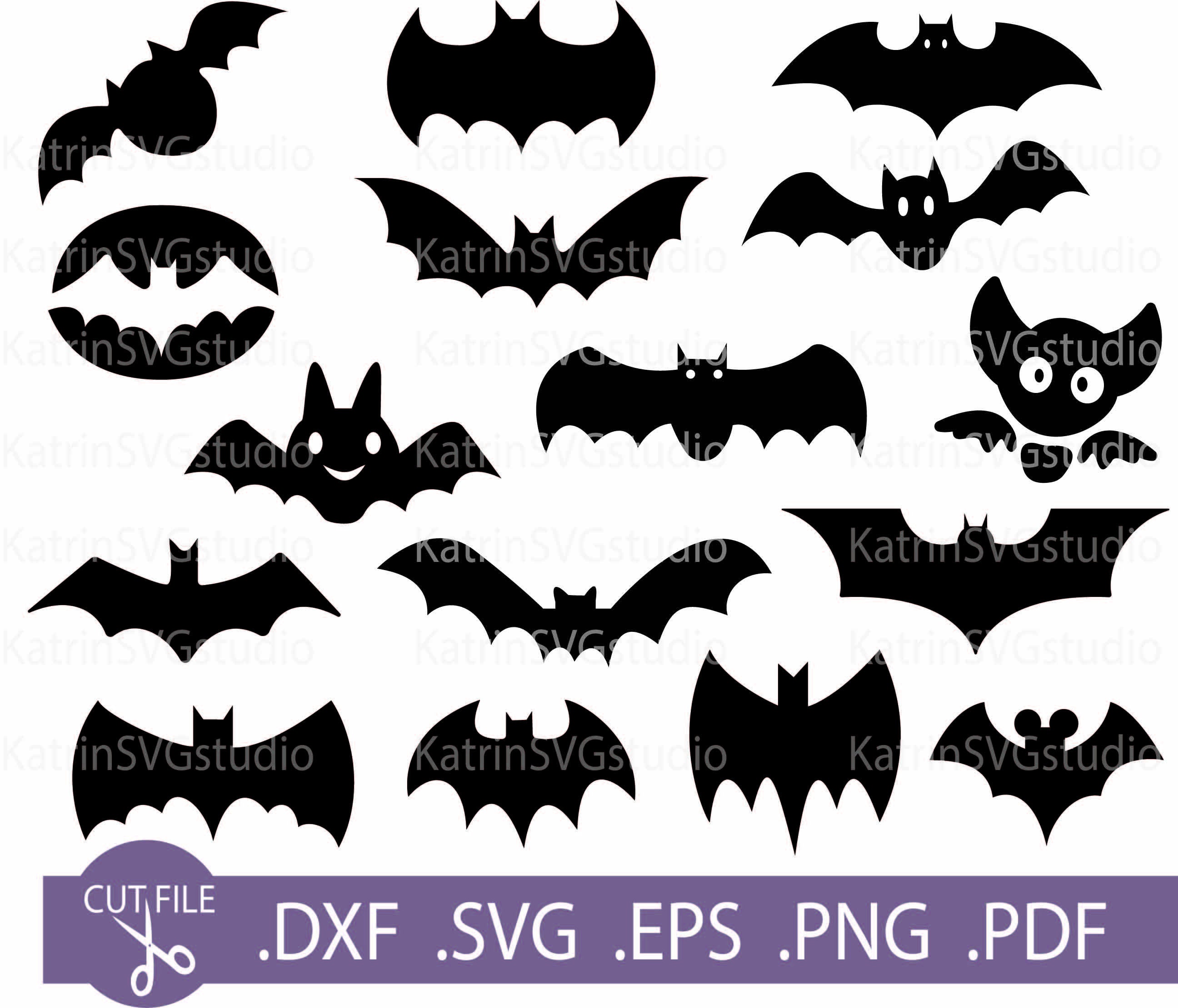 Bats Svg Halloween Svg Spooky Bats Svg Bats Clipart Bats Png | Etsy