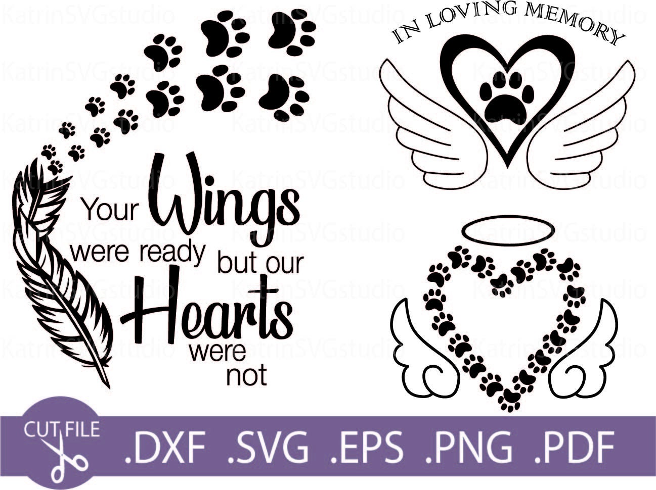 Pet Dog Memorial Svg Paw Print Svg Pet Memorial Svg Cat Etsy