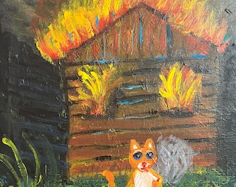 Pequeño Pirómano - Pintura acrílica original