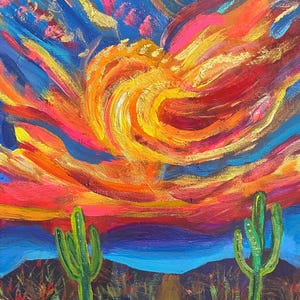 Desert Sunset - Original Acrylic Painting