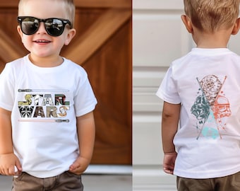 Disney Star Wars Two Sided T-Shirt, Boys Star Wars Kids Shirt, Retro Star Wars Toddler Shirt, Disney Family Trip, Kids Sweatshirt Gift