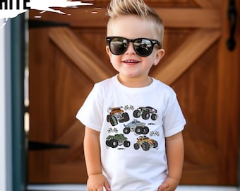 Monster Truck Toddler T-Shirt, Birthday Boy Gift, Cars Kids Shirt, Race Theme Birthday T-shirt, Monster Truck Shirt