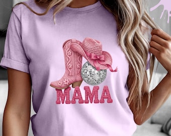 Western Mama T-Shirt, Faux Yarn Crochet Mama Shirt, Country Mama Sweatshirt, Gift For Mothers Day, Trend Women's Shirt,  New Mom Gift
