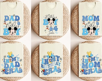Comfort Colors® Mickey Birthday Family Boy Shirt, Custom Mouse Birthday T-Shirt, Birthday Boy Shirt, Personalized Mom Dad Birthday Boy Shirt