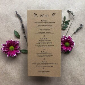 Menü-/Getränkekarte "Natural Flowers" | Hochzeitsmenü | Menu