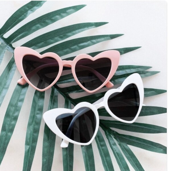 Restocked! Cat Eye Heart Shaped Sunglasses - Red Black Pink White - Bachelorette Bride 40th Birthday Party Dirty 30 Lolita Summer
