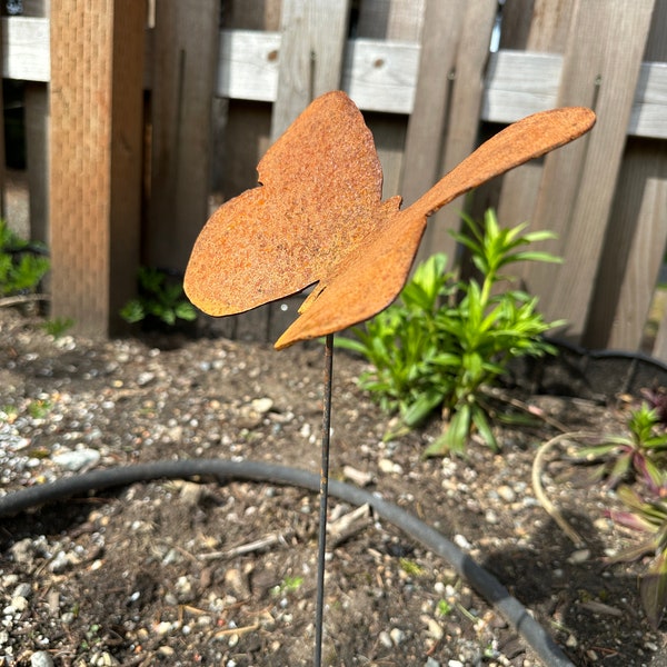 Large Rusty Metal Butterfly yard art.