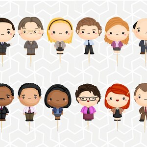 Work Comedy Cupcake Toppers or Stickers