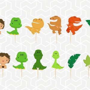 Dinosaur Movie Cupcake Toppers  or Stickers