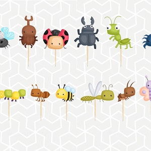 Bug Cupcake Toppers or Stickers