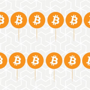 Cryptocurrency Cupcake Toppers or Stickers