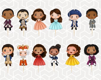 Hamilton Cupcake Toppers or Stickers