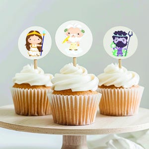 Toppers per cupcake con divinità greche [Stampa e costruisci a casa]