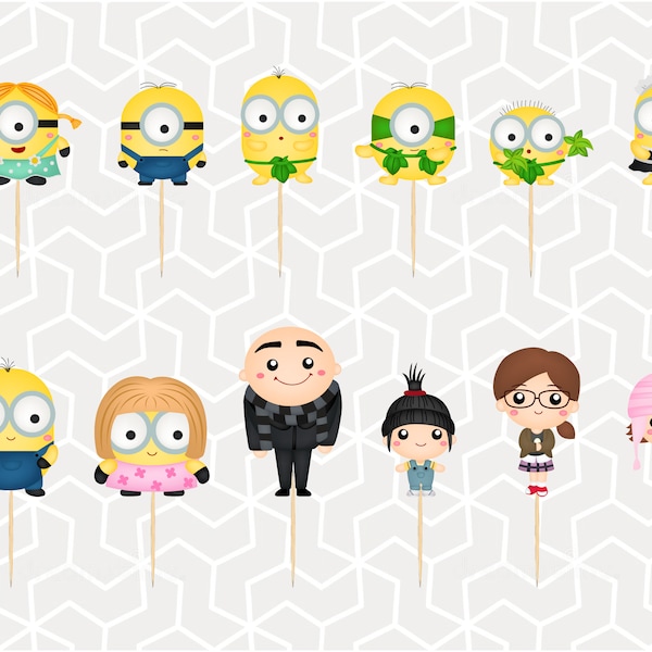 Despicable Creatures Cupcake Toppers or Stickers