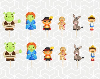 Big Green Dude Cupcake Toppers  or Stickers