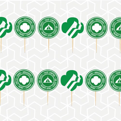 Girl Scout Cupcake Toppers Daisy Brownie Junior Cadette Senior Etsy